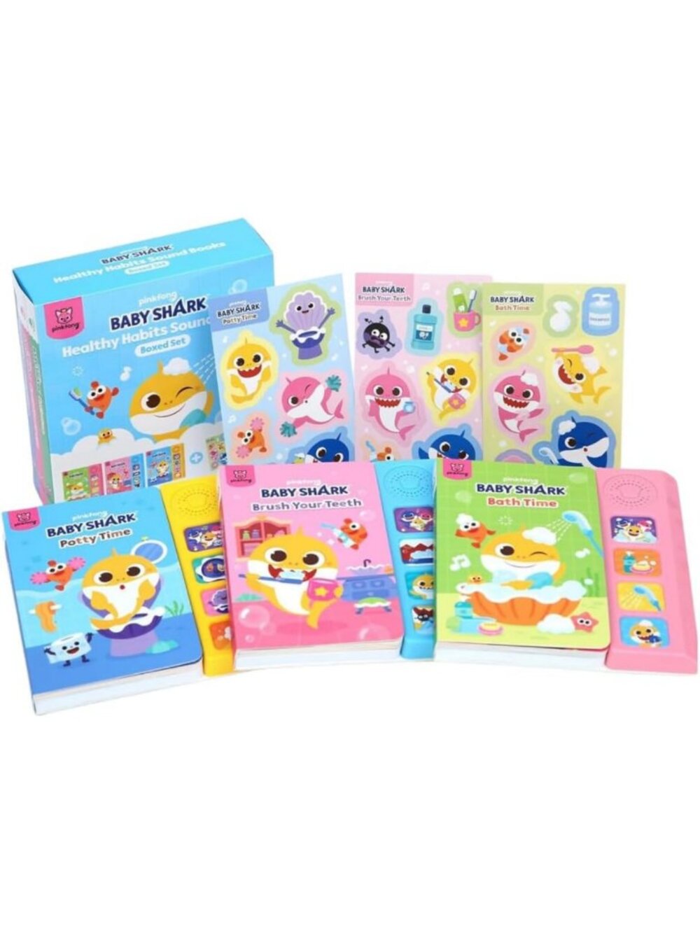 Interactive Baby Shark Sound Books Set | Potty Training, Teeth Brushing, Bath
